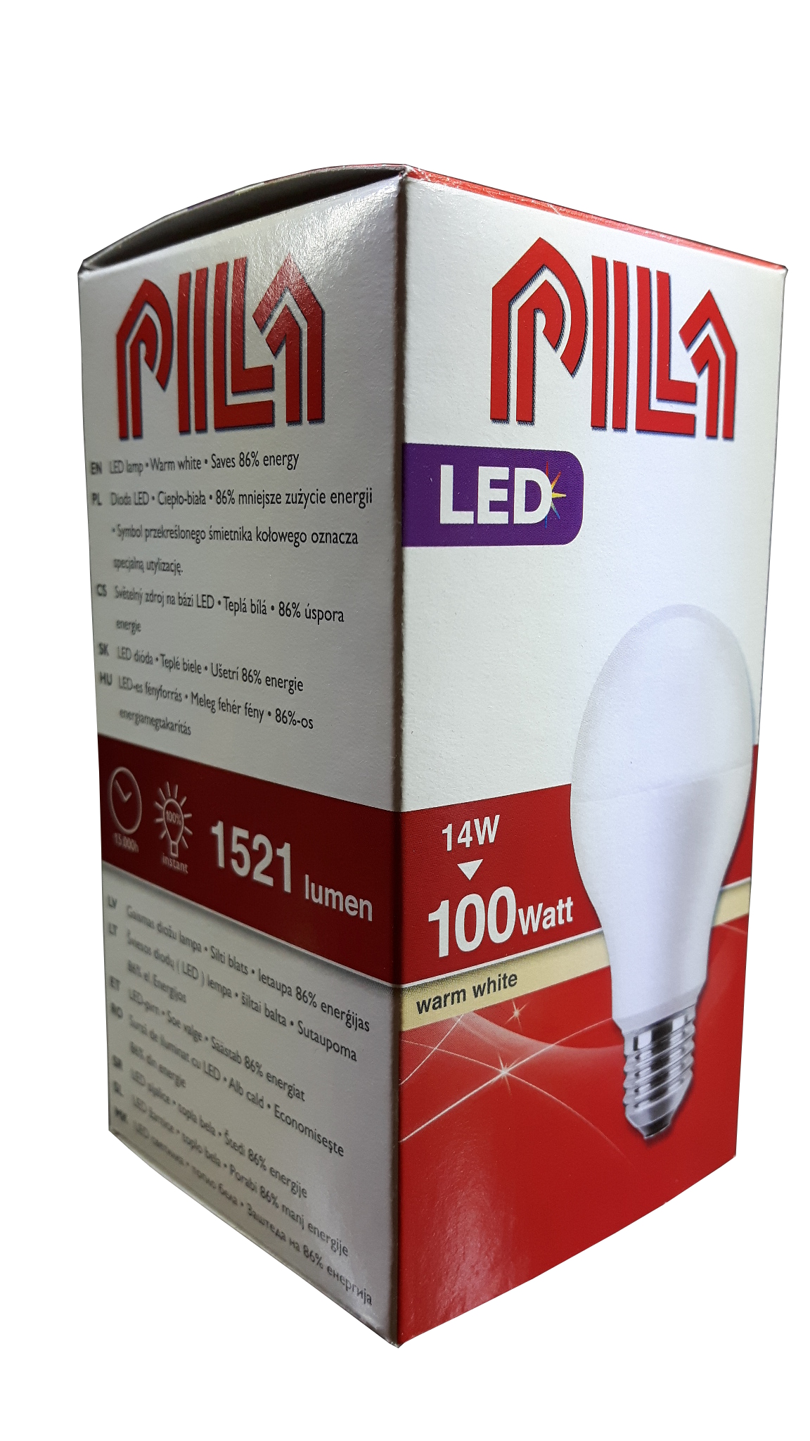 LED bulb E27 warm white 14W (100W) 10W (75W) 8.5W (60W) 6W (40W) PILA Philips