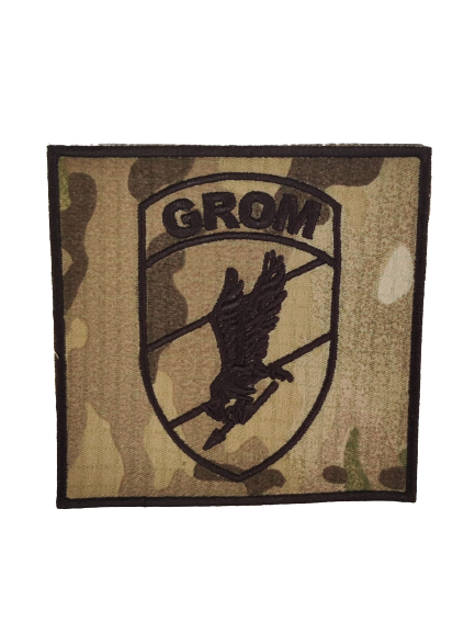 GROM moro black logo patch for jacket square