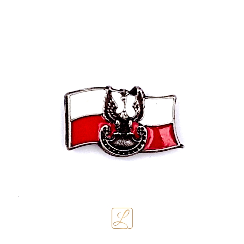 Pin Polish flag with a military eagle with amazon shield - PINS