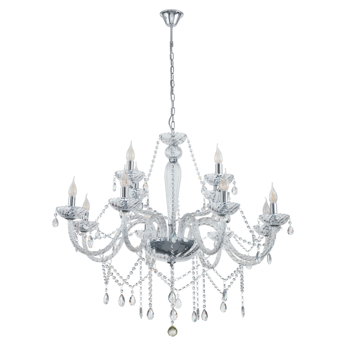 Lamp chandelier 12 flame BASILANO 1 Glass Chandeliers EGLO 39102
