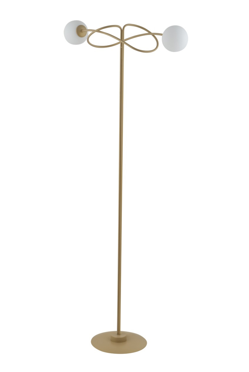 VELVET Lampa stojąca 2xG9 H166cm złota satyna SIGMA 50304
