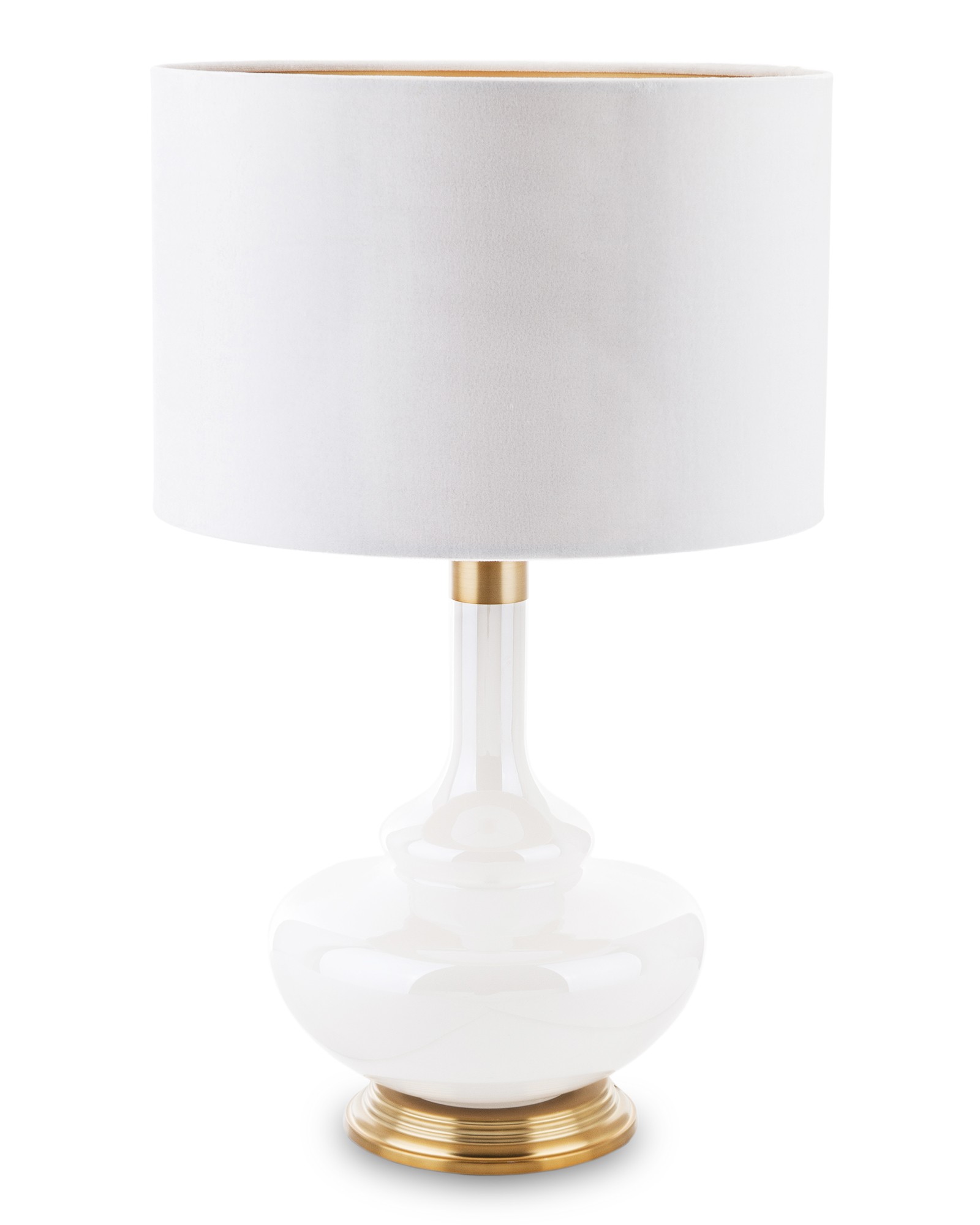 Lampa biała złota z białym abażurem 143540 Art-Pol