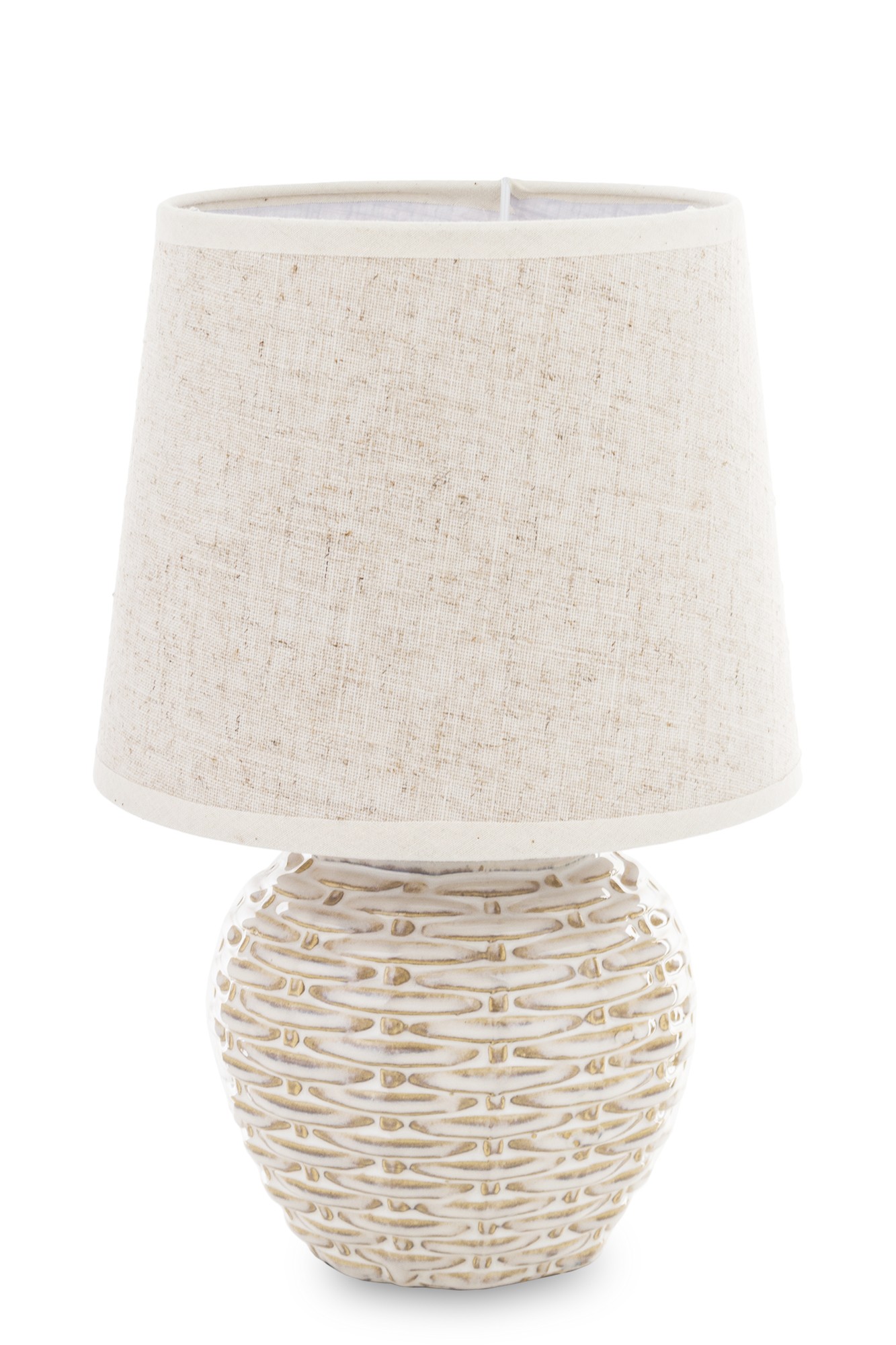 Lampa kremowa ceramiczna z abażurem 143518 Art-Pol