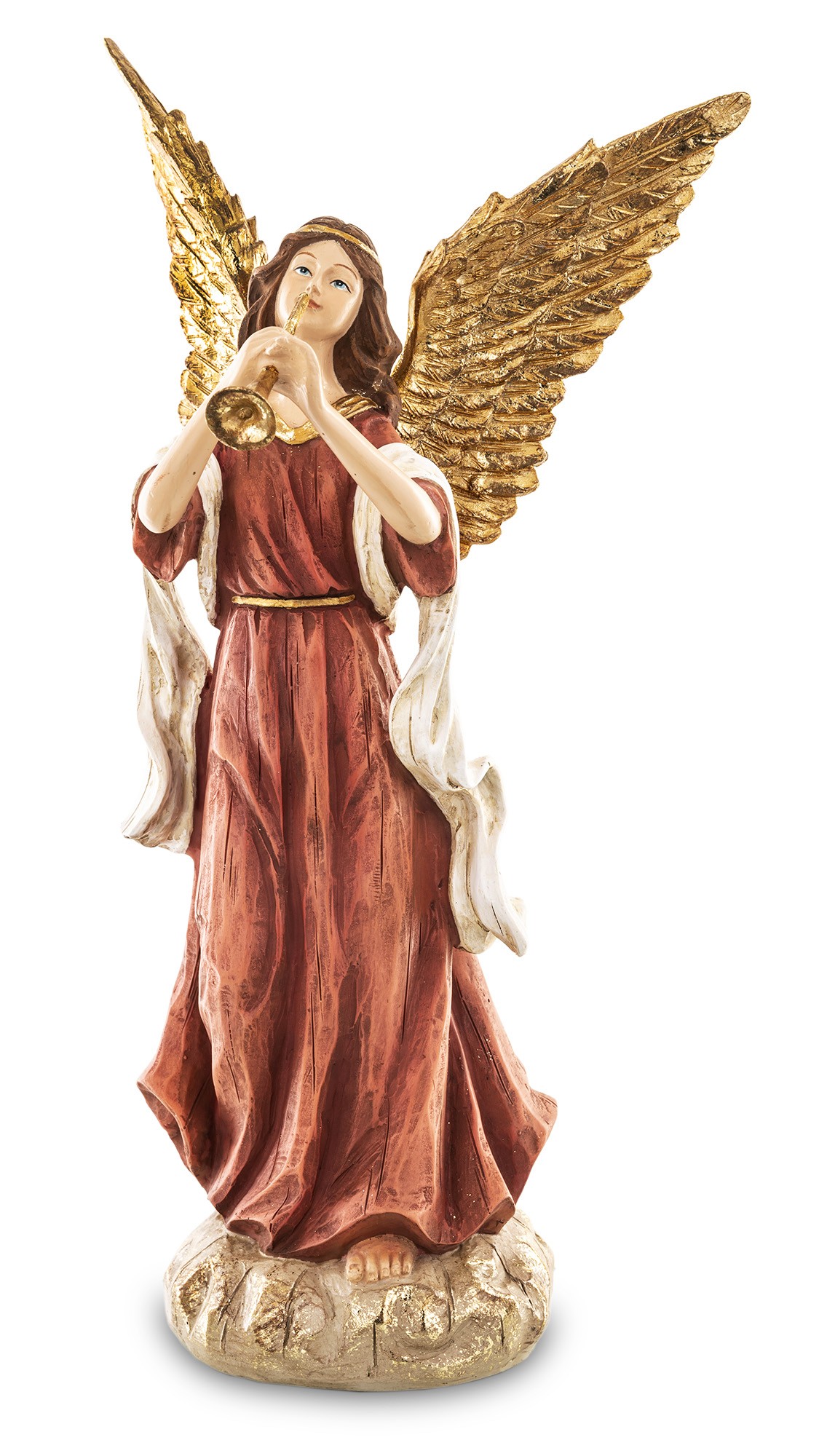 Figurka Anioł tworzywo czerwony złoty 147957 Art-pol