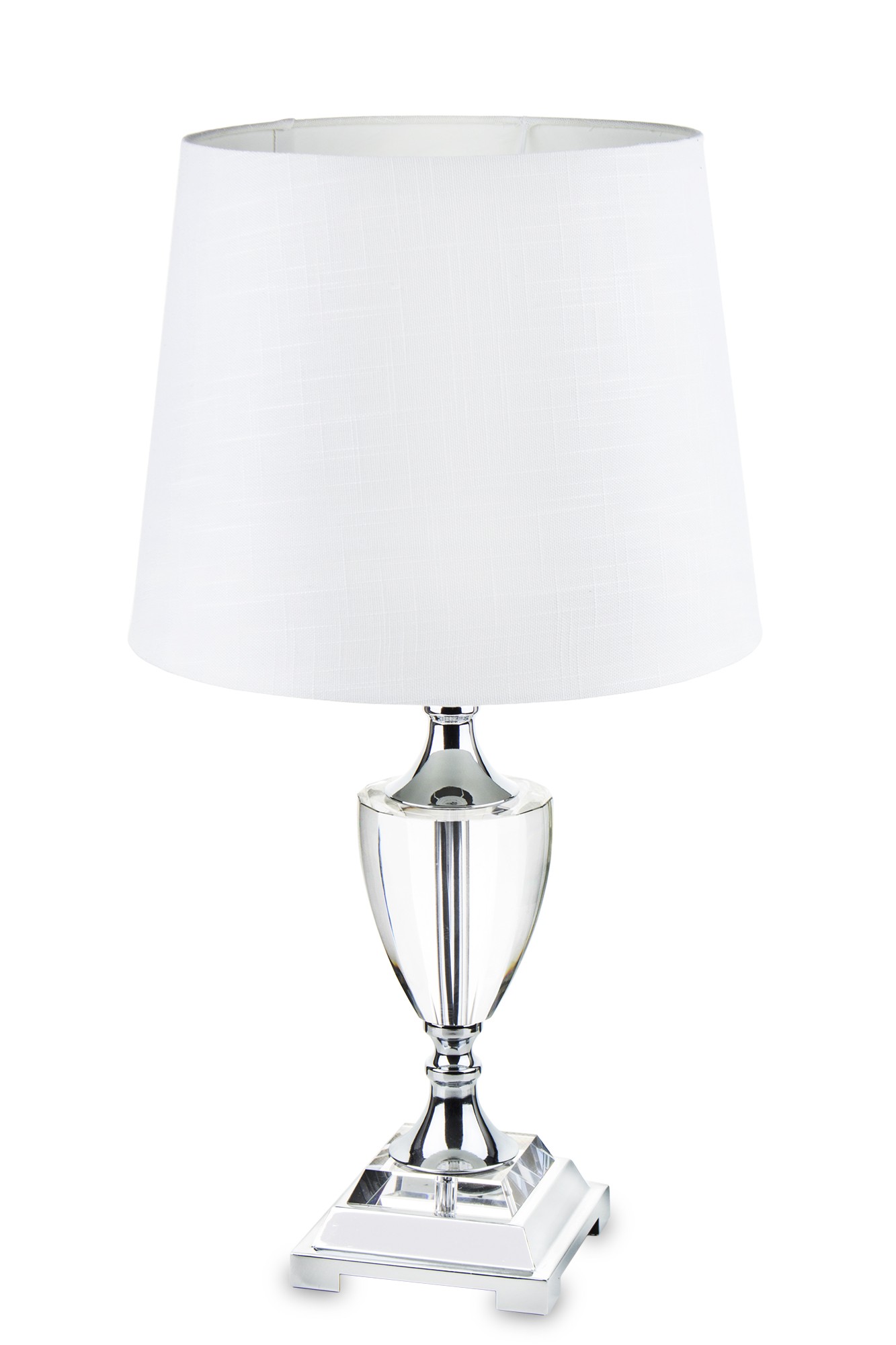 Lampa stołowa z abażurem biały srebrny 138549 Art-Pol