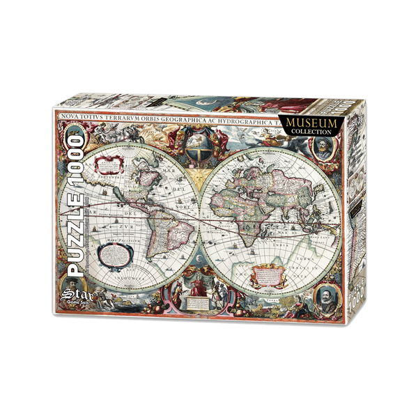 Puzzle - retro mapa świata Orbis Terranum - 1000 elementów - 1100998