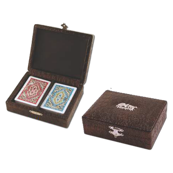 Ekskluzywne karty do gry w skórzanym pudełku – 1140031