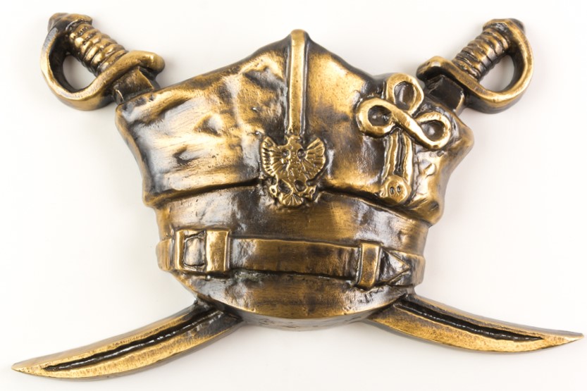 Greater Poland Uprising cap with sabers Large bas-relief Brass