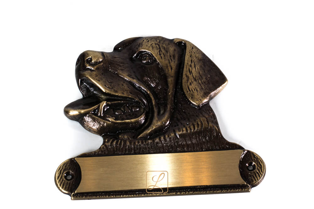 Rottweiler business card without inscription Bas-relief Brass MAR020