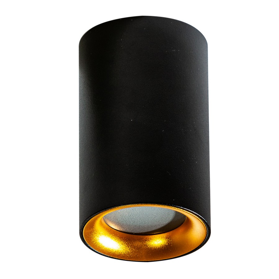 EIGER GU10 Ø 5.5cm plafond lamp IP54 black/gold Azzardo AZ4261