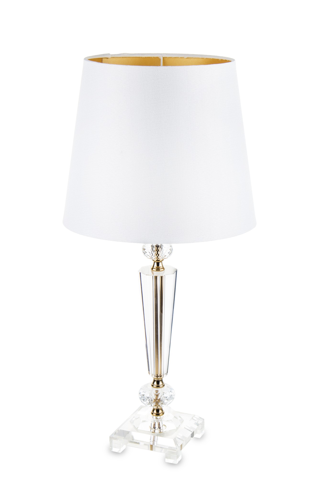 Lampa stołowa z abażurem biały złoty 138547 Art-Pol
