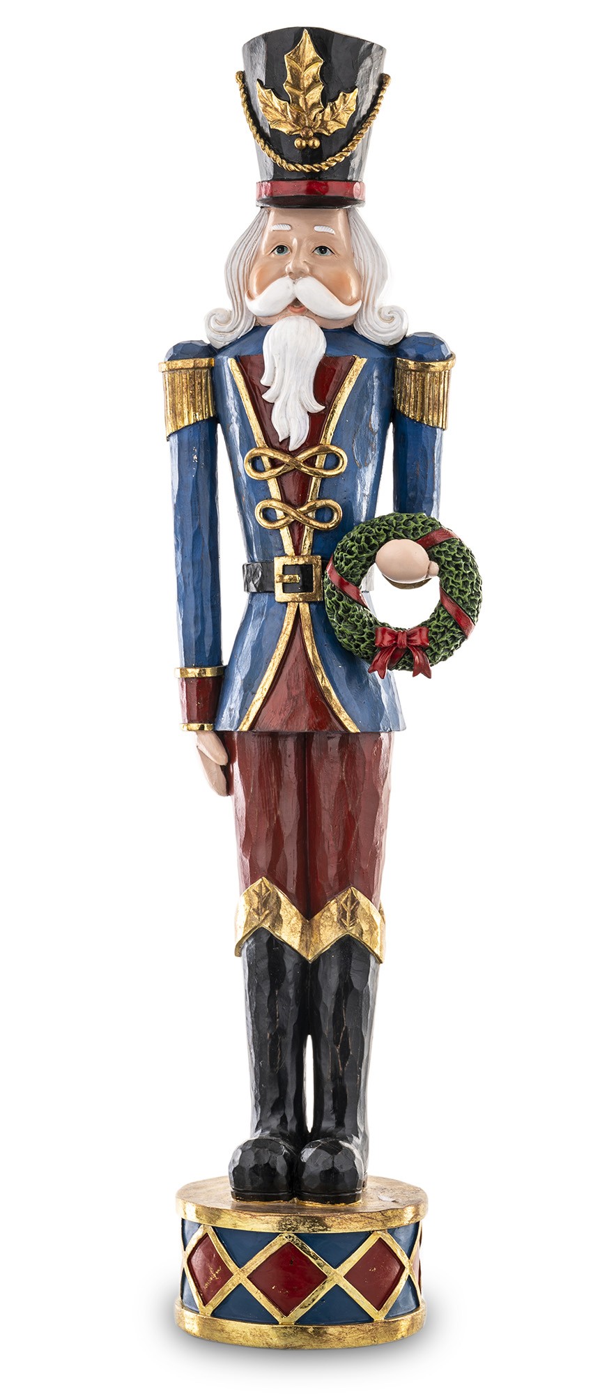 Figurka Dziadek Do Orzechów ze Świątecznym Wieńcem tworzywo wielokolorowy 147833 Art-pol