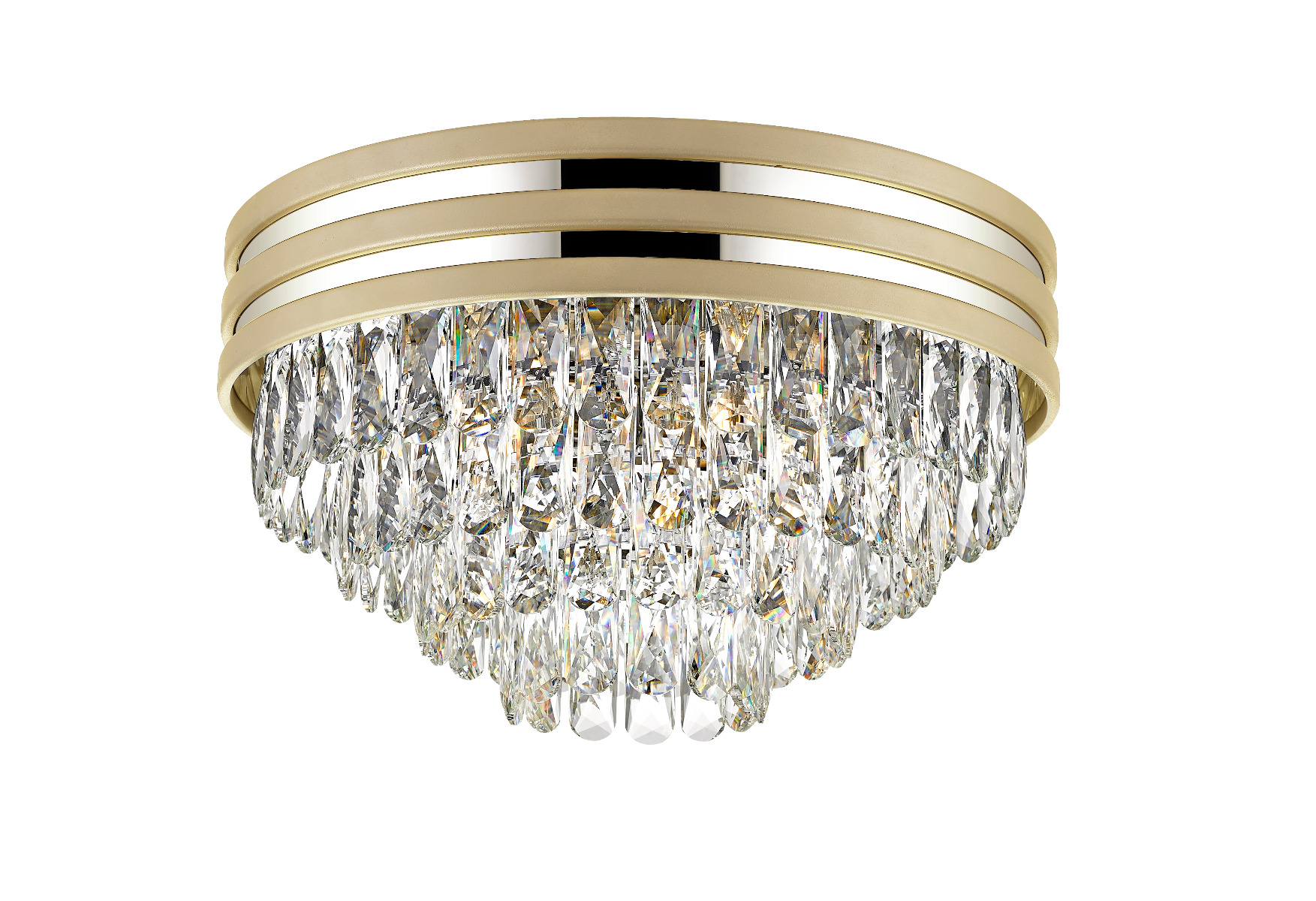 Naica Lampa plafon kryształowy Ø 46cm złota satyna/chrom C0525-05A-V6B5 Zuma Line