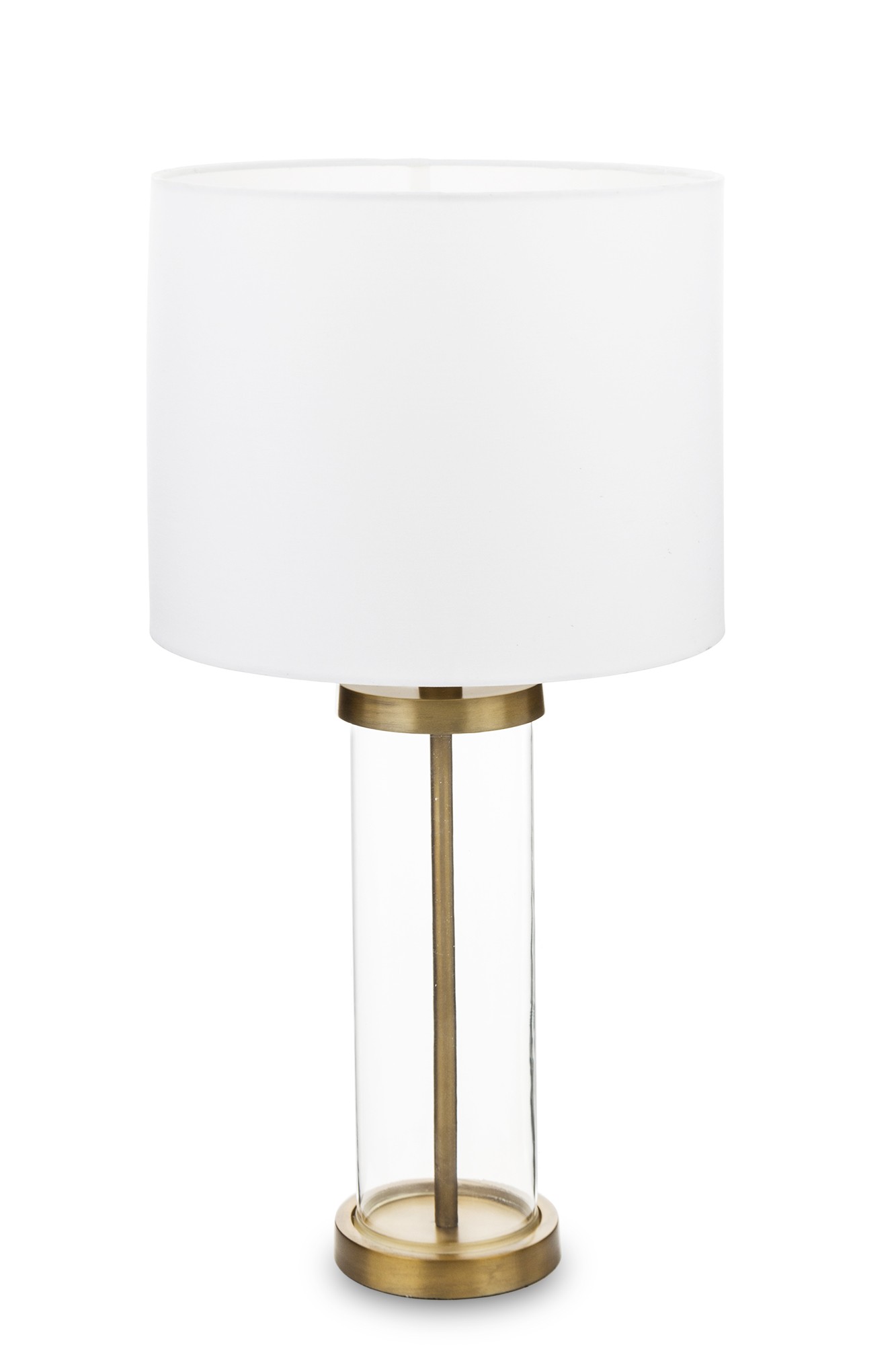 Lampa złota z białym abażurem 145757 Art-Pol