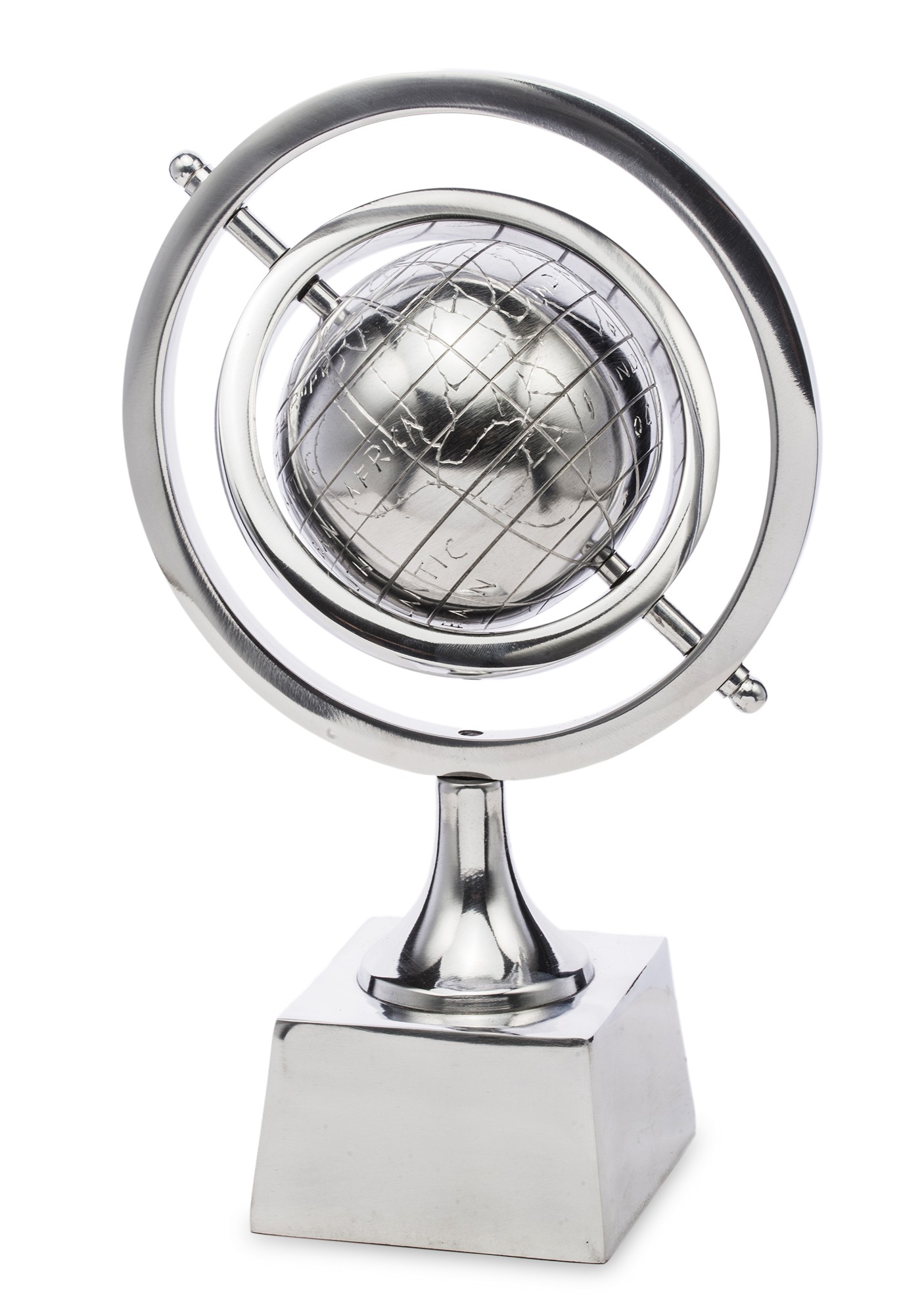 Globus Dekoracyjny srebrny metal 127009 Art-Pol