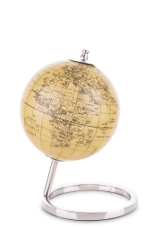 Globus Dekoracyjny kremowy podstwa srebrny metal 141633 Art-Pol