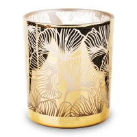 Prześliczny Świecznik, szkło dekorowane, kolor złoty 134834 Art-pol