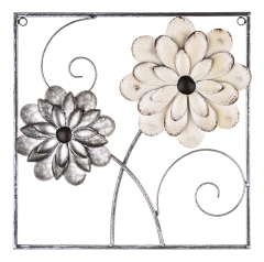 Dekoracja Ścienna Kwiaty srebrne w ramce 135013 Art-Pol