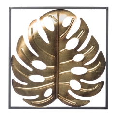 Dekoracja Ścienna Liść złoty w czarnej ramce 129372 Art-Pol