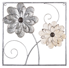 Dekoracja Ścienna Kwiaty srebrne w ramce 135014 Art-Pol