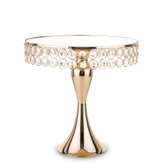 Patera złota metalowa szklana z kryształkami 139362 Art-Pol