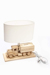 Lampa stołowa Ciężarówka - Skarbonka 411.24.09 drewno Hellux