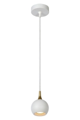 FAVORI Lampa wisząca Ø 9,3cm GU10 biała/złota Lucide 09434/01/31