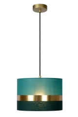 EXTRAVAGANZA TUSSE Lampa wisząca z abażurem Ø 30cm E27 złota/zielona Lucide 10409/01/33
