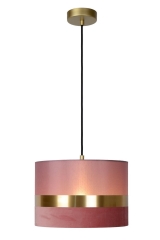 EXTRAVAGANZA TUSSE Lampa wisząca z abażurem Ø 30cm E27 złota/różowa Lucide 10409/01/66
