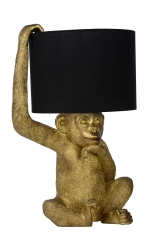 EXTRAVAGANZA CHIMP Lampa stołowa z abażurem czarny/złoty 10502/81/30 Lucide