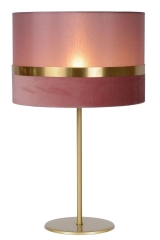 EXTRAVAGANZA TUSSE Lampa stołowa z abażurem E27 H50cm złota/różowa Lucide 10509/81/66