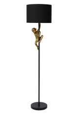 EXTRAVAGANZA CHIMP Lampa stojąca z abażurem czarny/złoty 10702/81/30 Lucide