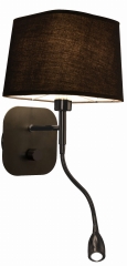 Marbella Lampa kinkiet LED z abażurem do czytania czarna Light Prestige LP-332/1W BK