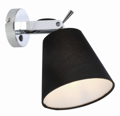 Bali Lampa kinkiet regulowany z abażurem z włącznikiem czarny/chrom Light Prestige LP-5031/1W BK