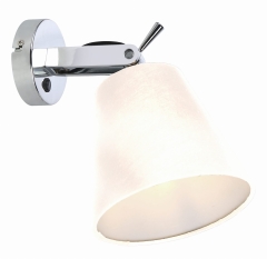 Bali Lampa kinkiet regulowany z abażurem z włącznikiem biały/chrom Light Prestige LP-5031/1W WH