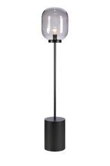 BROOKLYN Lampa stojąca E27 H131cm czarna/klosz dymiony 108425 MARKSLOJD