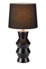 SIENNA Lampa stołowa z abażurem E27 H 46cm czarna 108447 MARKSLOJD