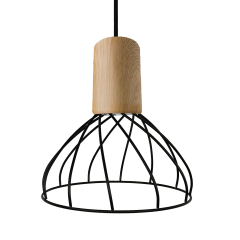 Moderno Lampa wisząca Ø19,5 cm GU10 1 płom. czarny/drewno Light Prestige LP-1221/1P S BK