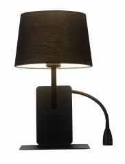 Dakota Lampa kinkiet z półką 2w1 prawy czarny Light Prestige LP-2121/1W R BK