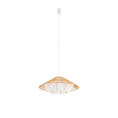JAPANDI S Lampa wisząca Ø 50cm E27 IP20 kolor naturalne drewno/biała Nowodvorski 11156