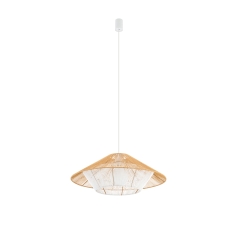 JAPANDI M Lampa wisząca Ø 60cm E27 IP20 kolor naturalne drewno/biała Nowodvorski 11157