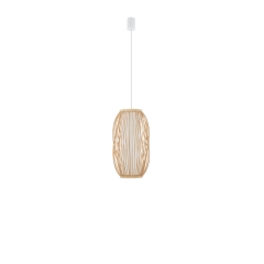 PUKET S Lampa wisząca Ø 21cm E27 IP20 kolor naturalne drewno/biała Nowodvorski 11160