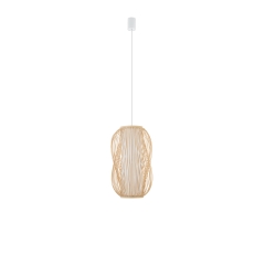 PUKET M Lampa wisząca Ø 26cm E27 IP20 kolor naturalne drewno/biała Nowodvorski  11161