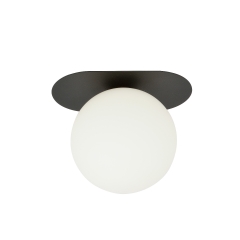 PLAZA 1 Lampa plafon E14 czarny/klosz biały 1118/1 EMIBIG