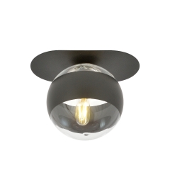PLAZA 1 Lampa plafon E14 czarny/klosz transparentny 1121/1 EMIBIG