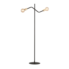 BOLT LP2 Lampa stojąca 2xE27 H 150cm czarny/złoty 1125/LP2 EMIBIG