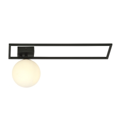 IMAGO 1B Lampa plafon E14 czarny/klosz biały 1130/1B EMIBIG