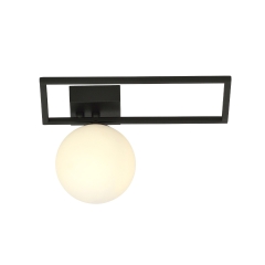 IMAGO 1D Lampa plafon E14 czarny/klosz biały 1130/1D EMIBIG