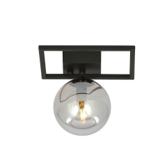 IMAGO 1E Lampa plafon E14 czarny/klosz dymiony 1131/1E EMIBIG