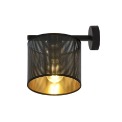 JORDAN K1 Lampa kinkiet z abażurem E27 czarny/złoty 1144/K1 EMIBIG